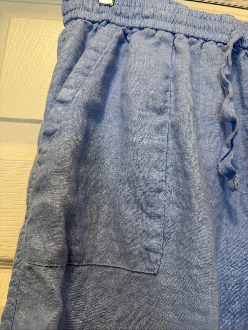 Banana Republic Light Blue Drawstring 100% Linen Pants
